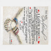 ガールフレンドのラブ引用文 |妻最高のへの贈り物 フリースブランケット (正面(横))