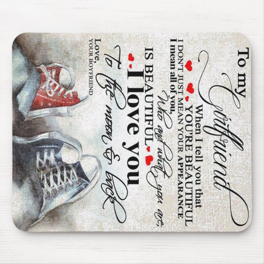 ガールフレンドのラブ引用文 |素敵なカップルの贈り物 マウスパッド (正面)