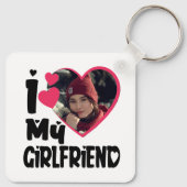 ガールフレンドの写真が大好パーソナライズされたき キーホルダー (裏面)