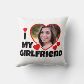ガールフレンドの写真が大好パーソナライズされたき クッション (裏面)