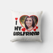 ガールフレンドの写真が大好パーソナライズされたき クッション (正面)