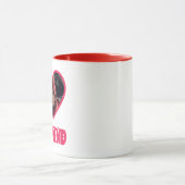 ガールフレンドの写真が大好パーソナライズされたき マグカップ (中央)