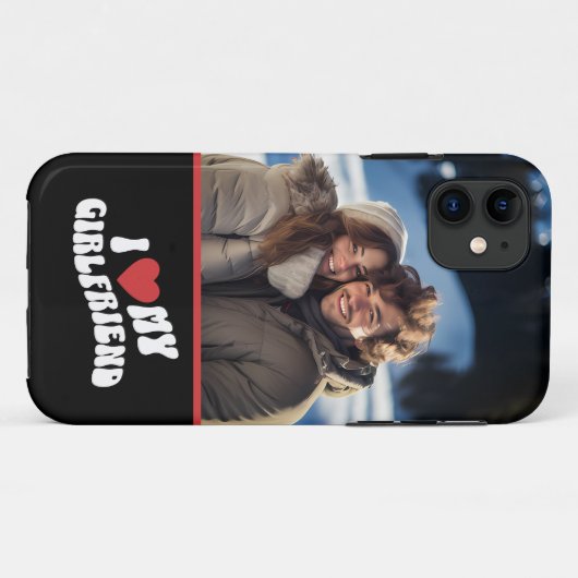 ガールフレンドの写真が大好パーソナライズされたき Case-Mate iPhoneケース (裏面(横))