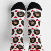 ガールフレンドの写真バレンタインハート ソックス (上部)