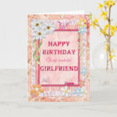 ガールフレンドの場合、クラフト誕生日カード カード (黄色い花)