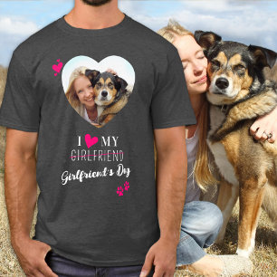 ガールフレンドの犬の写真カスタムTシャツが大好き Tシャツ