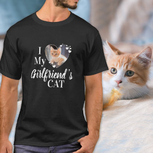 ガールフレンドの猫写真カスタムTシャツが大好き Tシャツ