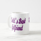 ガールフレンドの紫のハーフ・スクリプト コーヒーマグカップ (正面左)