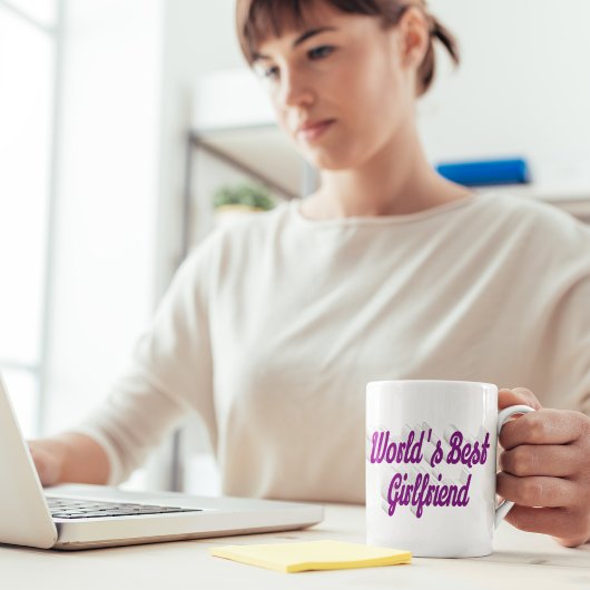 ガールフレンドの紫のハーフ・スクリプト コーヒーマグカップ