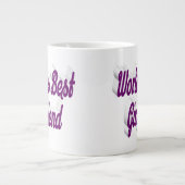 ガールフレンドの紫のハーフ・スクリプト ジャンボコーヒーマグカップ (正面)