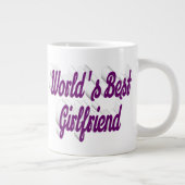 ガールフレンドの紫のハーフ・スクリプト ジャンボコーヒーマグカップ (右)