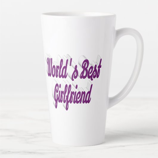 ガールフレンドの紫色のスクリプト カフェラテマグ (右)