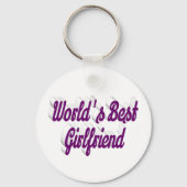 ガールフレンドの紫色のスクリプト キーホルダー (正面)