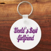 ガールフレンドの紫色のスクリプト キーホルダー (正面)