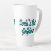 ガールフレンドの緑のスクリプト カフェラテマグ (右アングル)