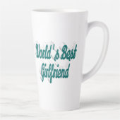 ガールフレンドの緑のスクリプト カフェラテマグ (右)