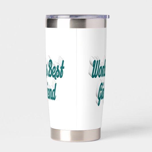 ガールフレンドの緑のハーフスクリプト 保温保冷タンブラー (左面)