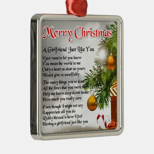 ガールフレンドの詩-クリスマスのデザイン メタルオーナメント (右)