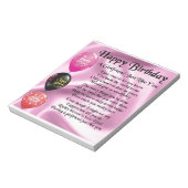 ガールフレンドの詩 – ハッピーバースデー ノートパッド (回転)