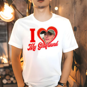 ガールフレンドの赤いカスタムシャツがパーソナライズされた好き Tシャツ