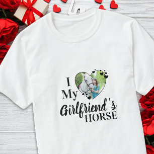 ガールフレンドの馬の写真が大好パーソナライズされたき Tシャツ