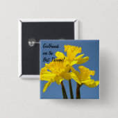 ガールフレンドは最も最高のなセラピーです! ボタンのラッパスイセン 缶バッジ (正面&裏面)