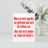 ガールフレンドは私なしで死ぬと言った ポストカード (スタンド正面)