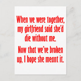ガールフレンドは私なしで死ぬと言った ポストカード