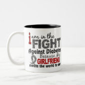 ガールフレンドは私に世界を糖尿病意味します ツートーンマグカップ (左)