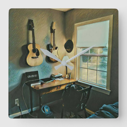 ガールフレンドへのギフト スクエア壁時計 (正面)