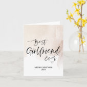 ガールフレンドへの聖降誕祭のお祝い金ゴールドクリスマス カード (黄色い花)