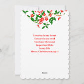 ガールフレンドエレガントメリークリスマスレッドローズフローラ シーズンカード (裏面)