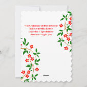 ガールフレンドエレガントメリークリスマスレッドローズフローラ シーズンカード (裏面)