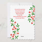 ガールフレンドエレガントメリークリスマスレッドローゼグリーン シーズンカード (裏面)