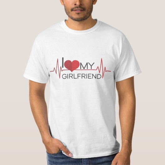 ガールフレンドカスタムのTシャツが大好き Tシャツ (正面)