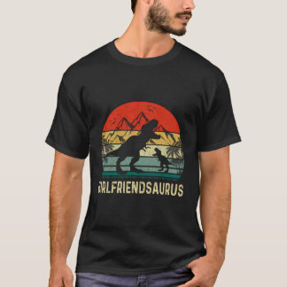 ガールフレンドサウルス恐竜おもしろいママサウルス一家 Tシャツ