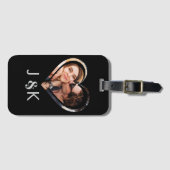 ガールフレンドデートすることカップル写真コラージュ ラゲッジタグ (正面横)