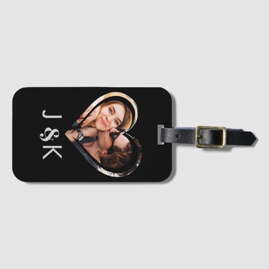 ガールフレンドデートすることカップル写真コラージュ ラゲッジタグ (正面横)