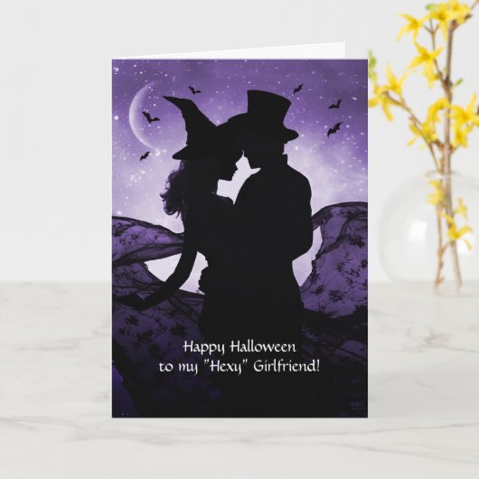 ガールフレンドハッピーハローウィンウィッチアンドワーロック カード (黄色い花)