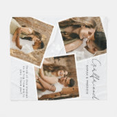 ガールフレンドパーソナライズされた3フォトフリースブランケット フリースブランケット (正面(横))