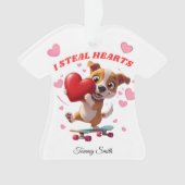 ガールフレンドモダンギフトのバレンタインオーナメント オーナメント (正面)