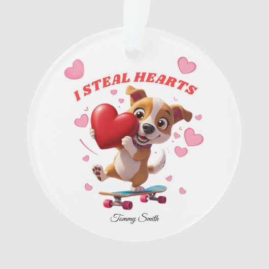 ガールフレンドモダンギフトのバレンタインオーナメント オーナメント (正面)