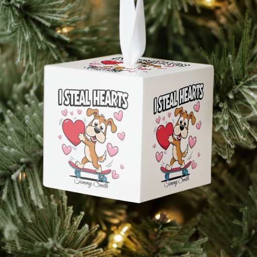 ガールフレンドモダンギフトのバレンタインオーナメント キューブオーナメント (ツリー)