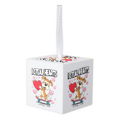 ガールフレンドモダンギフトのバレンタインオーナメント キューブオーナメント (裏面アングル)