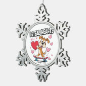 ガールフレンドモダンギフトのバレンタインオーナメント スノーフレークピューターオーナメント (右)