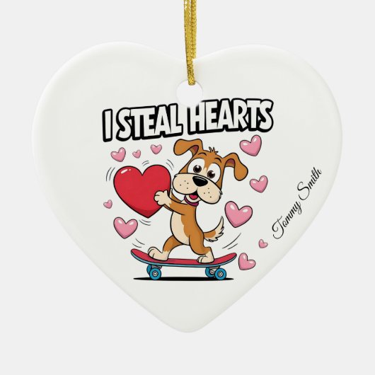 ガールフレンドモダンギフトのバレンタインオーナメント セラミックオーナメント (正面)