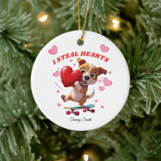 ガールフレンドモダンギフトのバレンタインオーナメント セラミックオーナメント (ツリー)