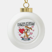 ガールフレンドモダンギフトのバレンタインオーナメント セラミックボールオーナメント (正面)