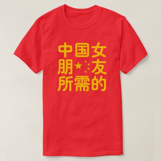 ガールフレンド中国のを探して~Hanzi Language Tシャツ (デザイン正面)