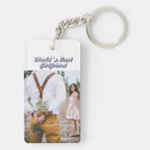 ガールフレンド写真のグレーのスクリプト キーホルダー (裏面)